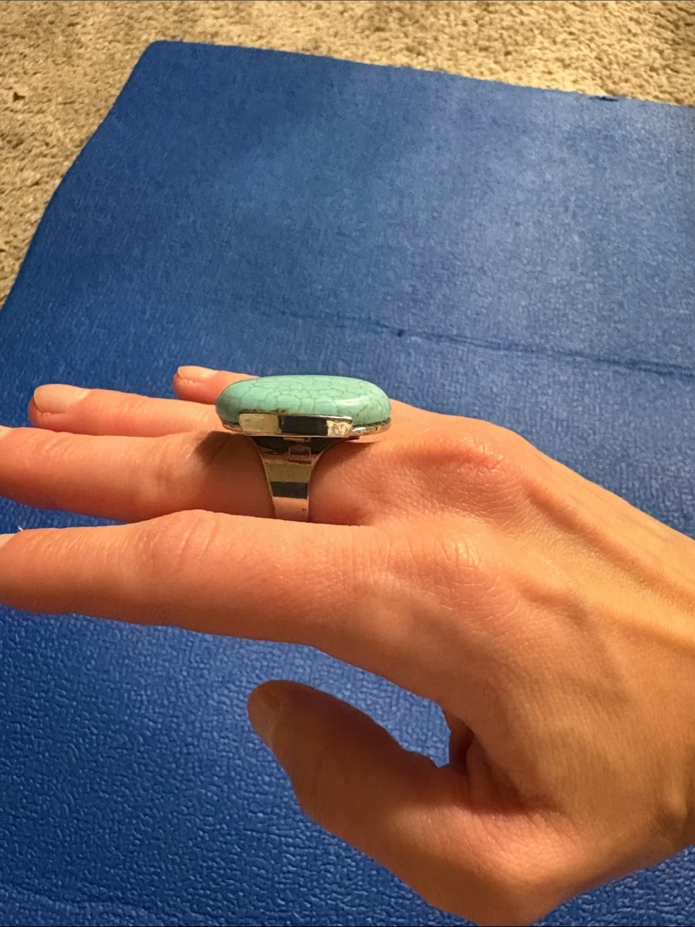 Turquoise Oval cocktail Ring